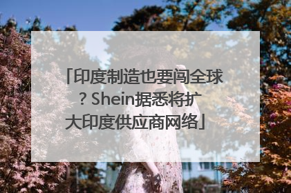 印度制造也要闯全球？Shein据悉将扩大印度供应商网络