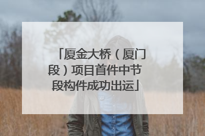 厦金大桥（厦门段）项目首件中节段构件成功出运