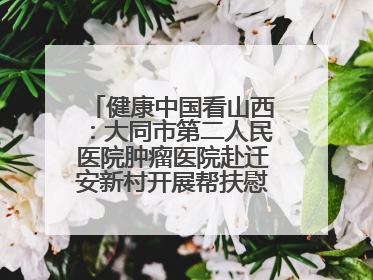 健康中国看山西：大同市第二人民医院肿瘤医院赴迁安新村开展帮扶慰问活动