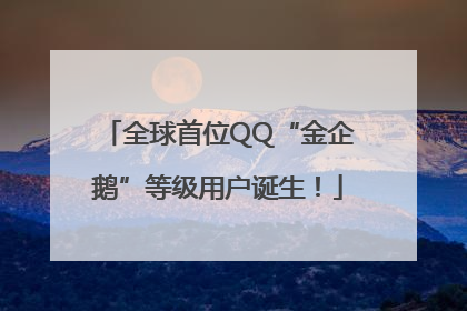 全球首位QQ“金企鹅”等级用户诞生！