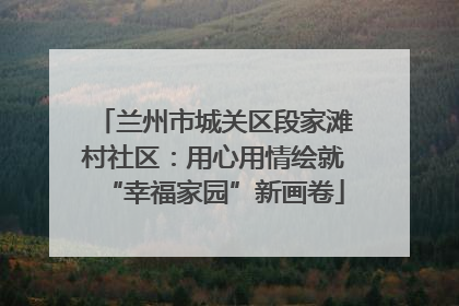 兰州市城关区段家滩村社区：用心用情绘就“幸福家园”新画卷