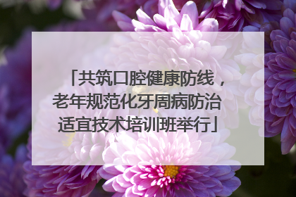 共筑口腔健康防线，老年规范化牙周病防治适宜技术培训班举行