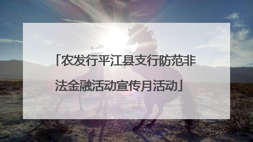 农发行平江县支行防范非法金融活动宣传月活动