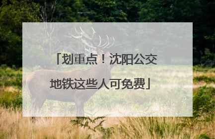划重点！沈阳公交地铁这些人可免费