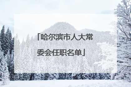 哈尔滨市人大常委会任职名单
