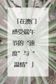 在澳门感受端午节的“速度”与“温情”