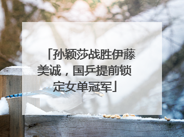 孙颖莎战胜伊藤美诚，国乒提前锁定女单冠军