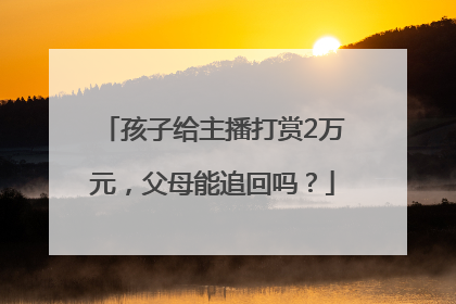 孩子给主播打赏2万元，父母能追回吗？