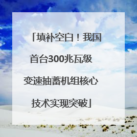 填补空白！我国首台300兆瓦级变速抽蓄机组核心技术实现突破