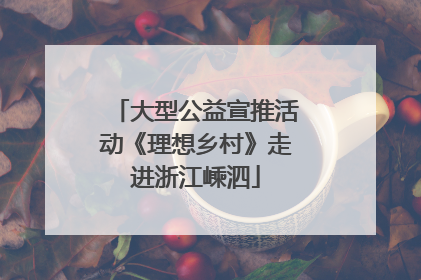 大型公益宣推活动《理想乡村》走进浙江嵊泗