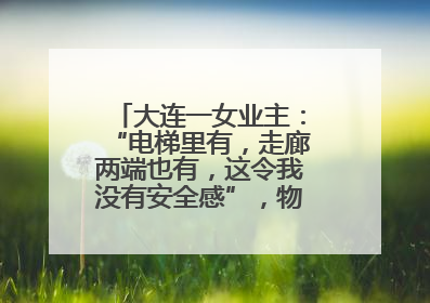 大连一女业主：“电梯里有，走廊两端也有，这令我没有安全感”，物业最新回应……