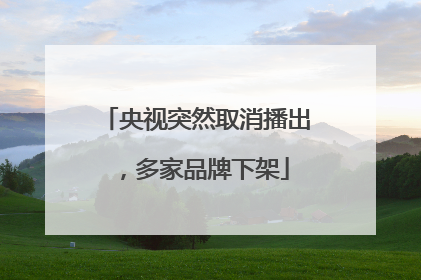 央视突然取消播出，多家品牌下架