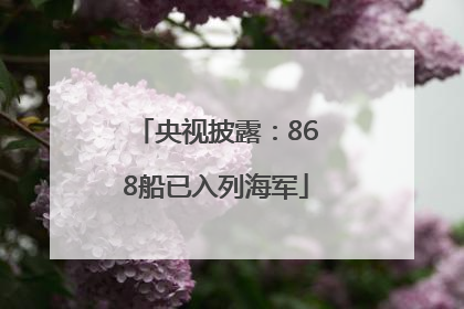 央视披露：868船已入列海军