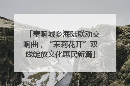 奏响城乡海陆联动交响曲，“茉莉花开”双线绽放文化惠民新篇