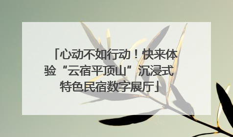 心动不如行动！快来体验“云宿平顶山”沉浸式特色民宿数字展厅