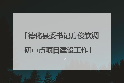 德化县委书记方俊钦调研重点项目建设工作
