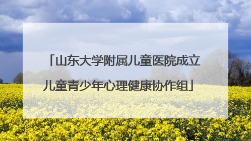 山东大学附属儿童医院成立儿童青少年心理健康协作组
