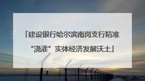 建设银行哈尔滨南岗支行精准“浇灌”实体经济发展沃土