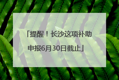 提醒！长沙这项补助申报6月30日截止