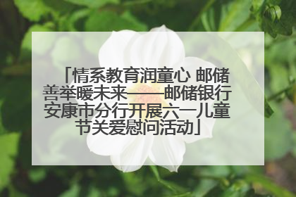 情系教育润童心 邮储善举暖未来——邮储银行安康市分行开展六一儿童节关爱慰问活动