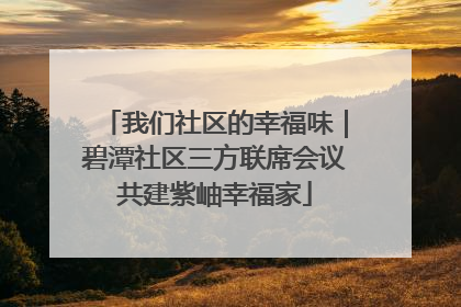 我们社区的幸福味｜碧潭社区三方联席会议共建紫岫幸福家