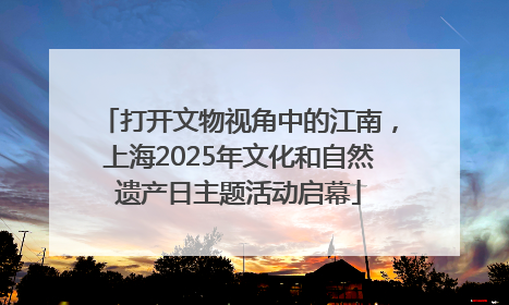 打开文物视角中的江南，上海2025年文化和自然遗产日主题活动启幕