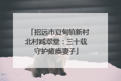 招远市夏甸镇新村北村臧翠堂：三十载守护瘫痪妻子