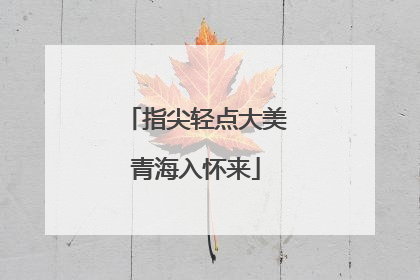指尖轻点大美青海入怀来