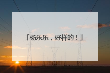 杨乐乐，好样的！