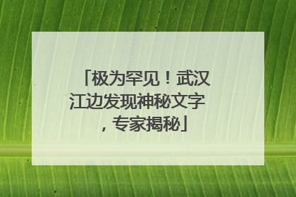 极为罕见！武汉江边发现神秘文字，专家揭秘