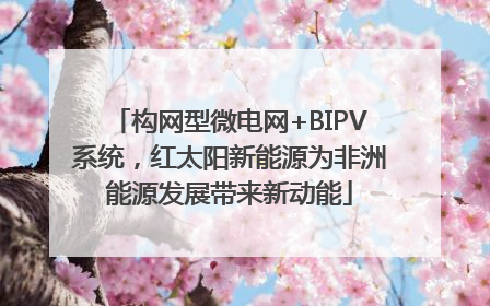 构网型微电网+BIPV系统，红太阳新能源为非洲能源发展带来新动能