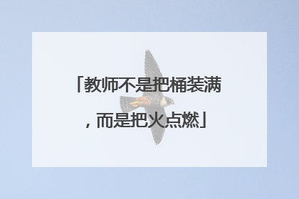 教师不是把桶装满，而是把火点燃