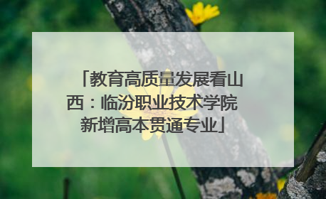 教育高质量发展看山西：临汾职业技术学院新增高本贯通专业