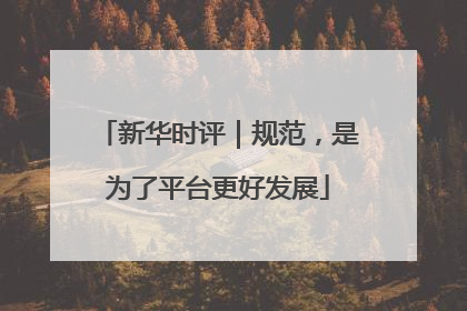 新华时评｜规范，是为了平台更好发展