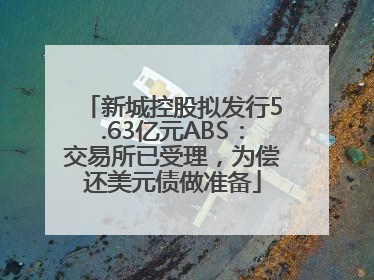 新城控股拟发行5.63亿元ABS：交易所已受理，为偿还美元债做准备