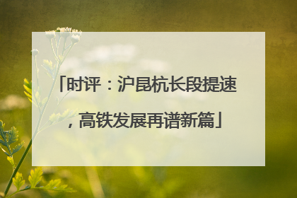 时评：沪昆杭长段提速，高铁发展再谱新篇