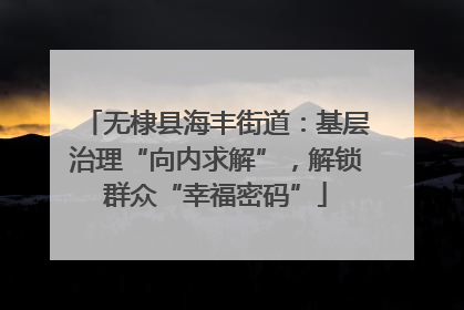 无棣县海丰街道：基层治理“向内求解”，解锁群众“幸福密码”