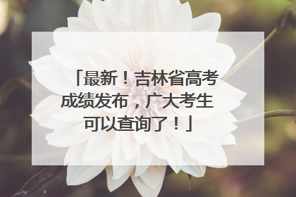 最新！吉林省高考成绩发布，广大考生可以查询了！