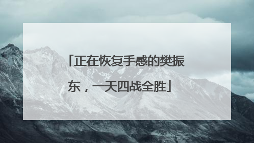 正在恢复手感的樊振东，一天四战全胜