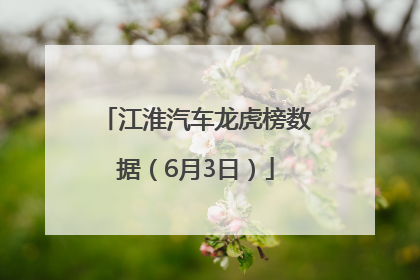 江淮汽车龙虎榜数据（6月3日）