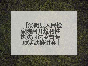 汤阴县人民检察院召开趋利性执法司法监督专项活动推进会