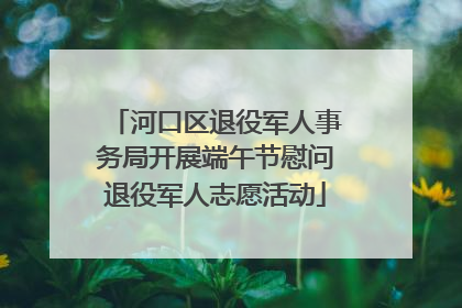 河口区退役军人事务局开展端午节慰问退役军人志愿活动