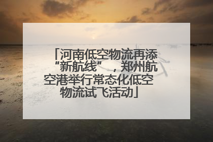 河南低空物流再添“新航线”，郑州航空港举行常态化低空物流试飞活动