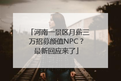 河南一景区月薪三万招募颜值NPC？最新回应来了