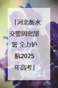 河北衡水交警周密部署 全力护航2025年高考