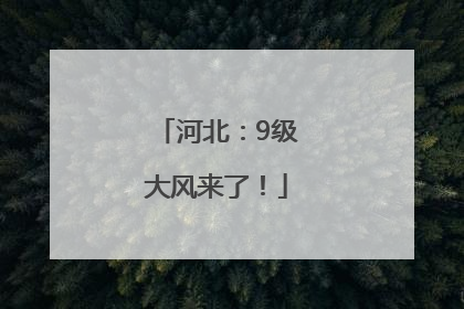 河北：9级大风来了！