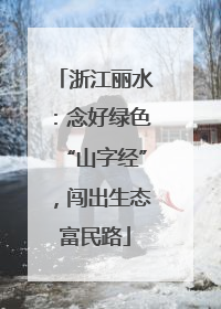 浙江丽水：念好绿色“山字经”，闯出生态富民路