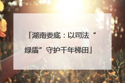 湖南娄底：以司法“绿盾”守护千年梯田