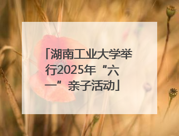 湖南工业大学举行2025年“六一”亲子活动