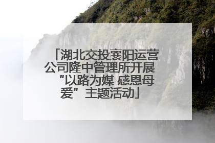 湖北交投襄阳运营公司隆中管理所开展“以路为媒 感恩母爱”主题活动